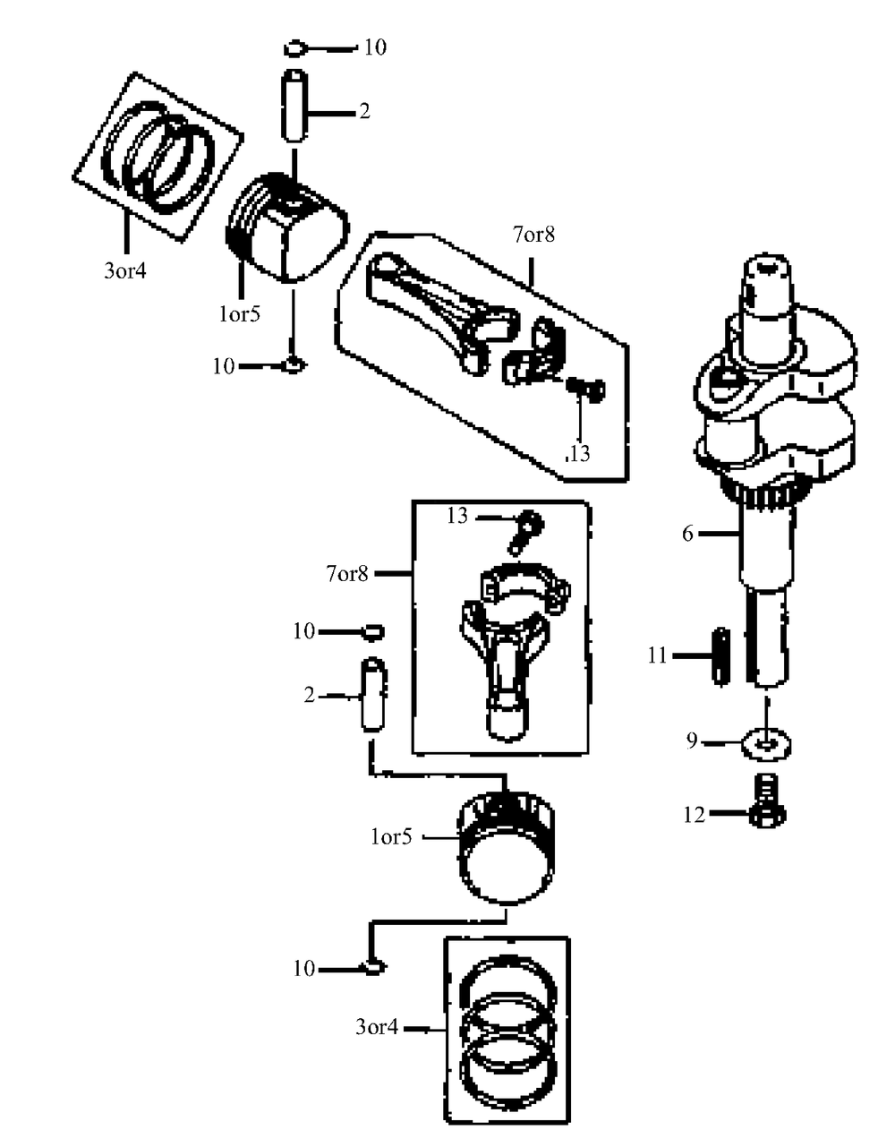 Fh451v-As03 Piston And Crankshaft Diagram and Parts List for G1548 55AE232S150-WAM Cub Cadet Lawn Mower